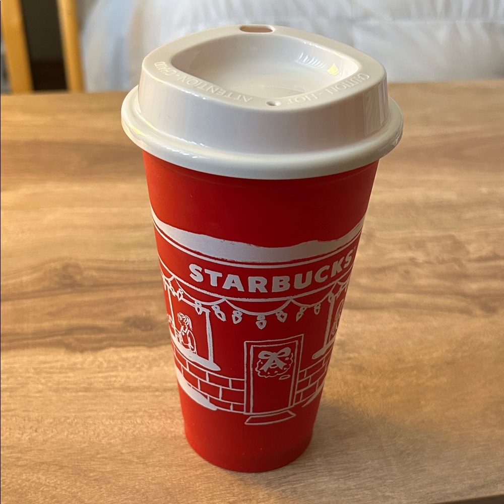 Starbucks Festive Red Cup 2025 with White Lid. Collectors VIBE. Not used.